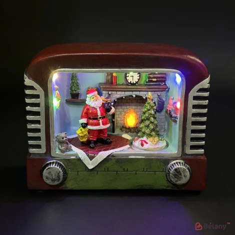 Новогодняя инсталляция с музыкой и LED подсветкой "Santa on TV"