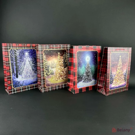 Новогодний пакет "Christmas window" L Микс