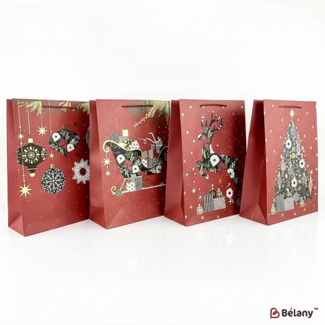 Новогодний пакет "Christmas red" L Микс