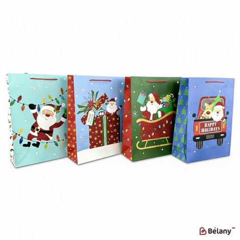 Новогодний пакет "Happy Santa" L Микс