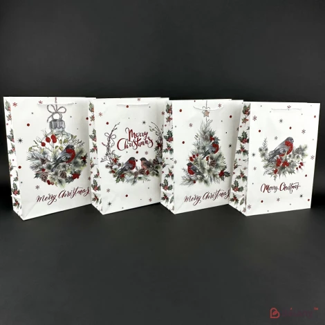 Новорічний пакет "Merry Christmas white" L Мікс