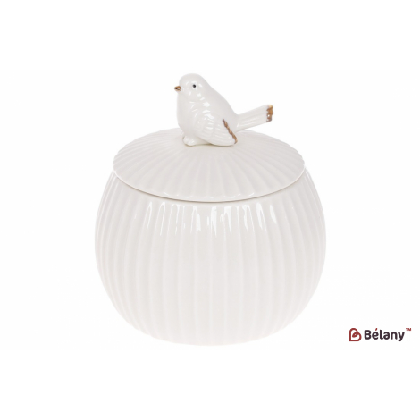 Порцелянова баночка для зберігання 500 мл "Bird" біла