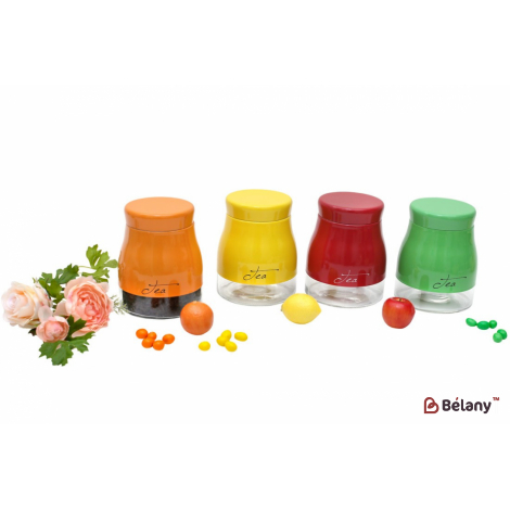Банки з кришкою "Flower Color" (4 шт) 950 мл