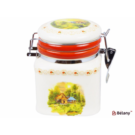 Банка керамічна на металевій затяжці "Rustic land" 600 мл