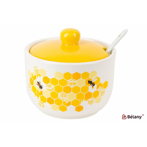 Банка керамическая с ложечкой "Honey collection" 450 мл
