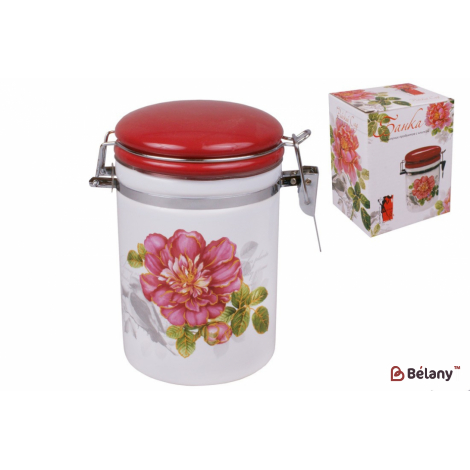 Банка керамическая с металлической затяжкой  "Peony" 300 мл