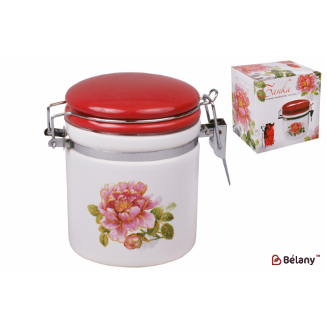 Банка керамическая с металлической затяжкой  "Peony" 200 мл