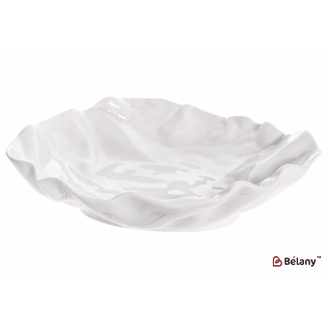 Фарфоровый салатник 26 см "Crumpled" белый