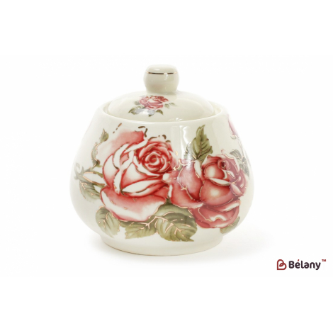 Фарфоровая сахарница с крышкой  "Rose"