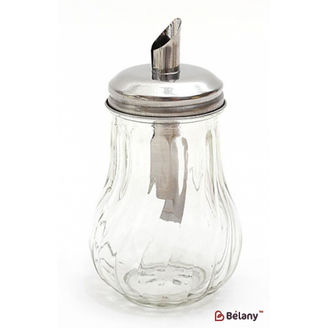 Скляна цукорниця з металевим дозатором "Wave"