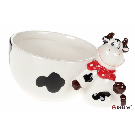 Керамическая пиала 15,5 см "Cow" с фигуркой