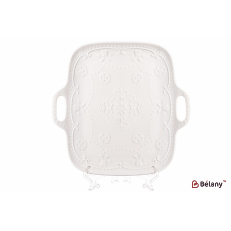 Фарфоровое блюдо с ручками 20.5 см "Magic Lace" белое