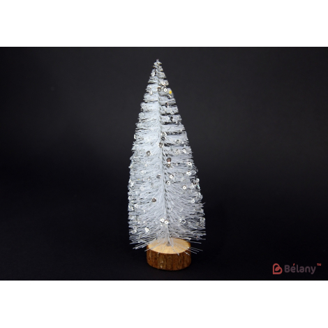 Декор "Ялинка з паєткоами" S біла