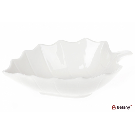 Фарфоровый салатник 20 см "Leaf" ,белый