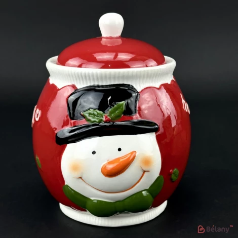 Конфетница "Snowman here" красная