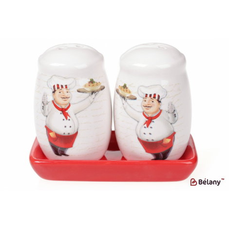 Керамический набор для специй 8,5 см "Happy Cook"солонка, перечница на подставке