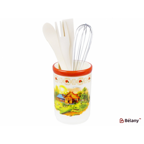 Керамическая подставка в наборе с кухонными принадлежностями 9,6 см "House by the river  "