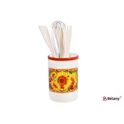 Керамическая подставка в наборе с кухонными принадлежностями 9,6 см "Sunflowers "