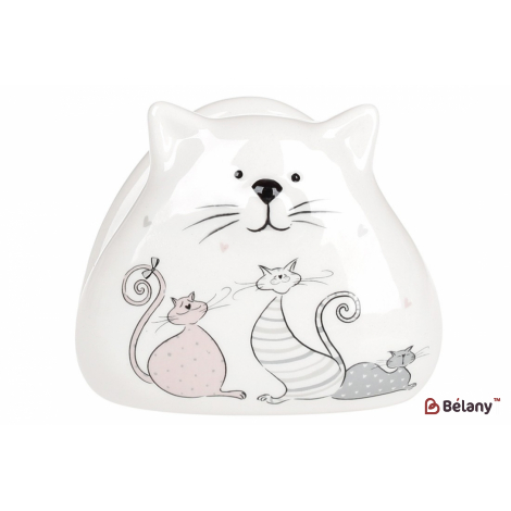 Керамическая салфетница 10 см "Cat family"
