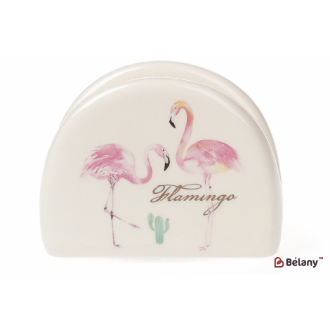 Керамическая салфетница 10 см "Pink Flamingo"