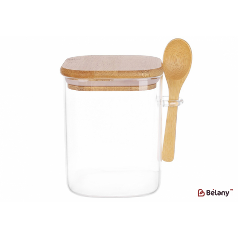 Стеклянная банка с бамбуковой крышкой и ложкой "Bamboo " 950 мл