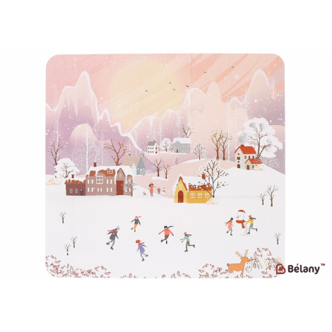 Серветка для сервірування (плейсмат) 30 см "Snowflakes" рожевий