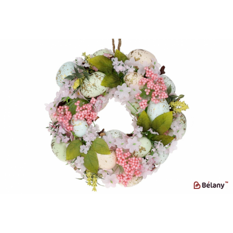 Великодній вінок (декоративний) 24 см "Spring ray" пастельні тони