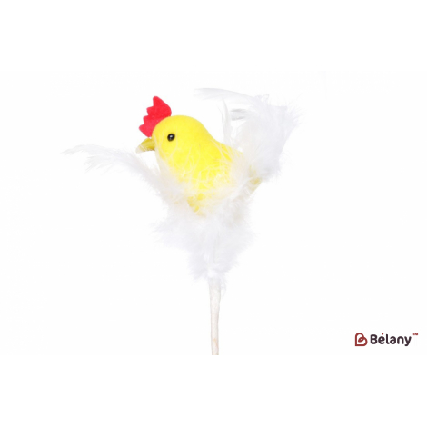 Пасхальный стик (декор) 15 см "Chicken" белый