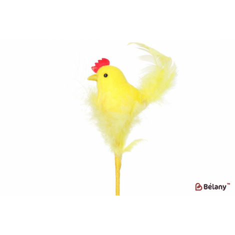 Пасхальный стик (декор) 15 см "Chicken" желтый