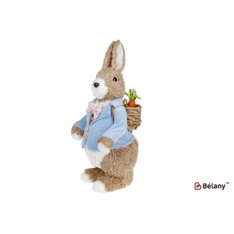 Пасхальная фигура кролик с корзинкой (декор) 40 см " Mr.Bunny"голубой