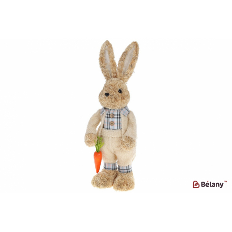 Пасхальная фигура заяц с морковкой (декор) 40 см " Mr.Bunny" бежевый