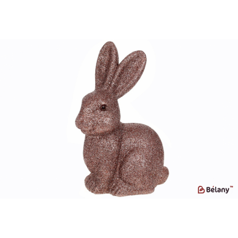 Пасхальная фигурка кролик (декор) 21,5 см " Daisy" глиттер мокко