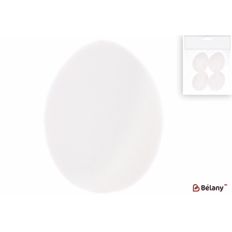 Пасхальное яйцо (набор, 4 шт ) 4*5.5 см "Egg for christs day" флоковое напыление, белый