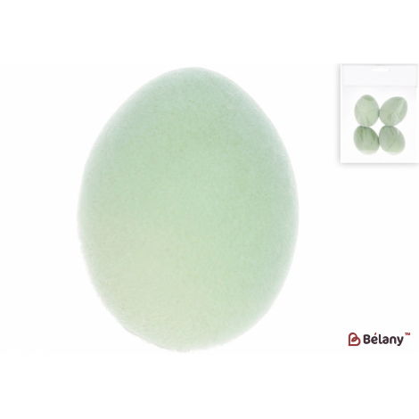 Пасхальное яйцо (набор, 4 шт ) 4*5.5 см "Egg for christs day" флоковое напыление, тиффани