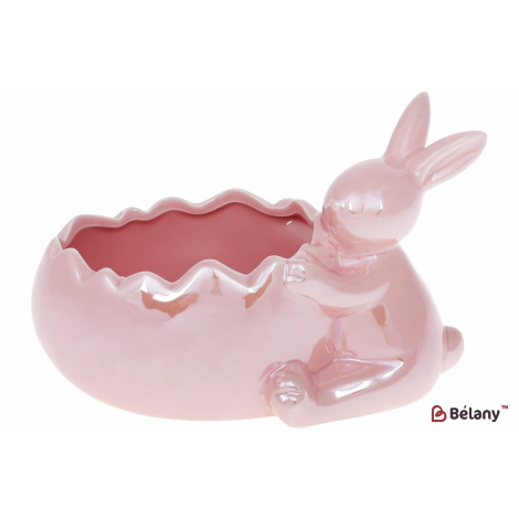 Кашпо (декор) 20 см "White Rabbit", рожевий перламутр