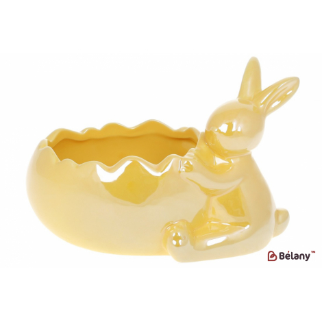Кашпо (декор) 20 см " White Rabbit", желтый перламутр