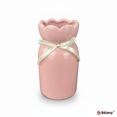 Керамическая ваза "Castle M" розовая