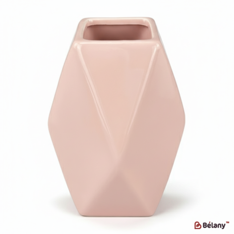 Ваза керамічна "Prism" рожева