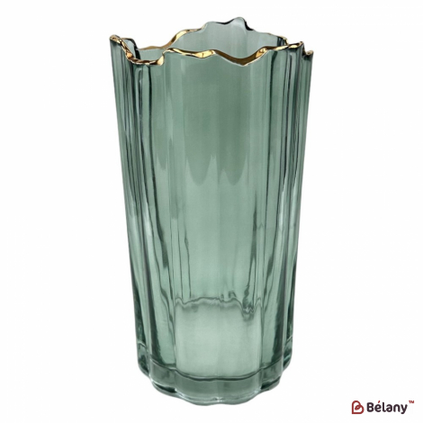 Стеклянная ваза "Gold peak S" зеленая