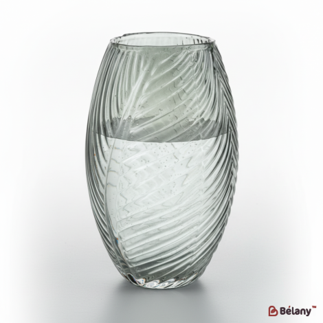 Скляна ваза "Leaf S" сіра