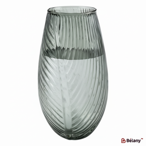 Скляна ваза "Leaf M" сіра