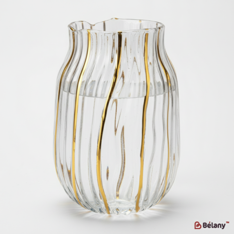 Скляна ваза "Gold wave S" прозора