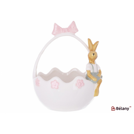 Керамічне кашпо (цукорниця) 18 см "Cute bunny"
