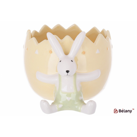 Керамічне кашпо (цукорниця) 11 см "Cute bunny" оранжевий