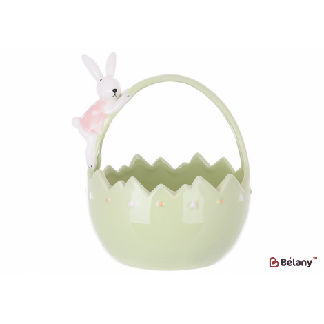Керамическое кашпо (сахарница) 18,3 см "Cute bunny" зеленый