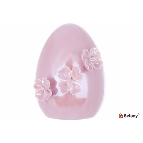 Пасхальне порцелянове яйце(декор) 13.5 см "Easter joy", рожевий перламутр
