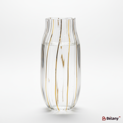 Скляна ваза "Gold wave M" прозора