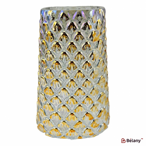Скляна ваза "Gold Squama S" блакитна