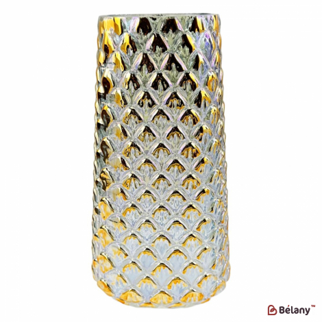 Стеклянная ваза "Gold Squama M" серая