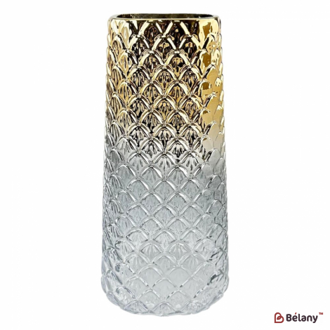 Скляна ваза "Gold Squama L" срібло
